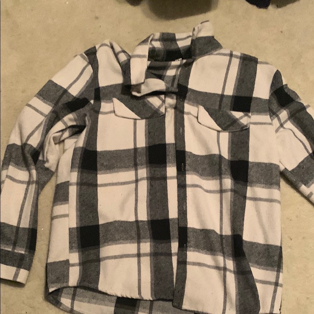 Mens Plaid Shirt - Black and White